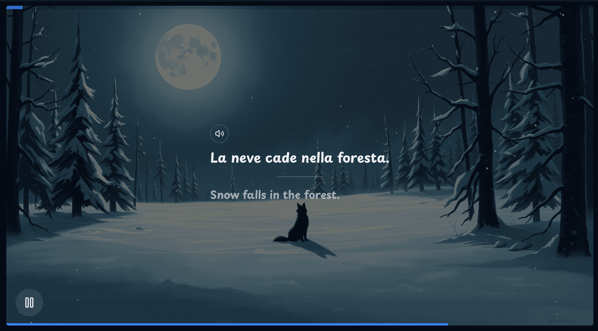 Language shadowing player interface